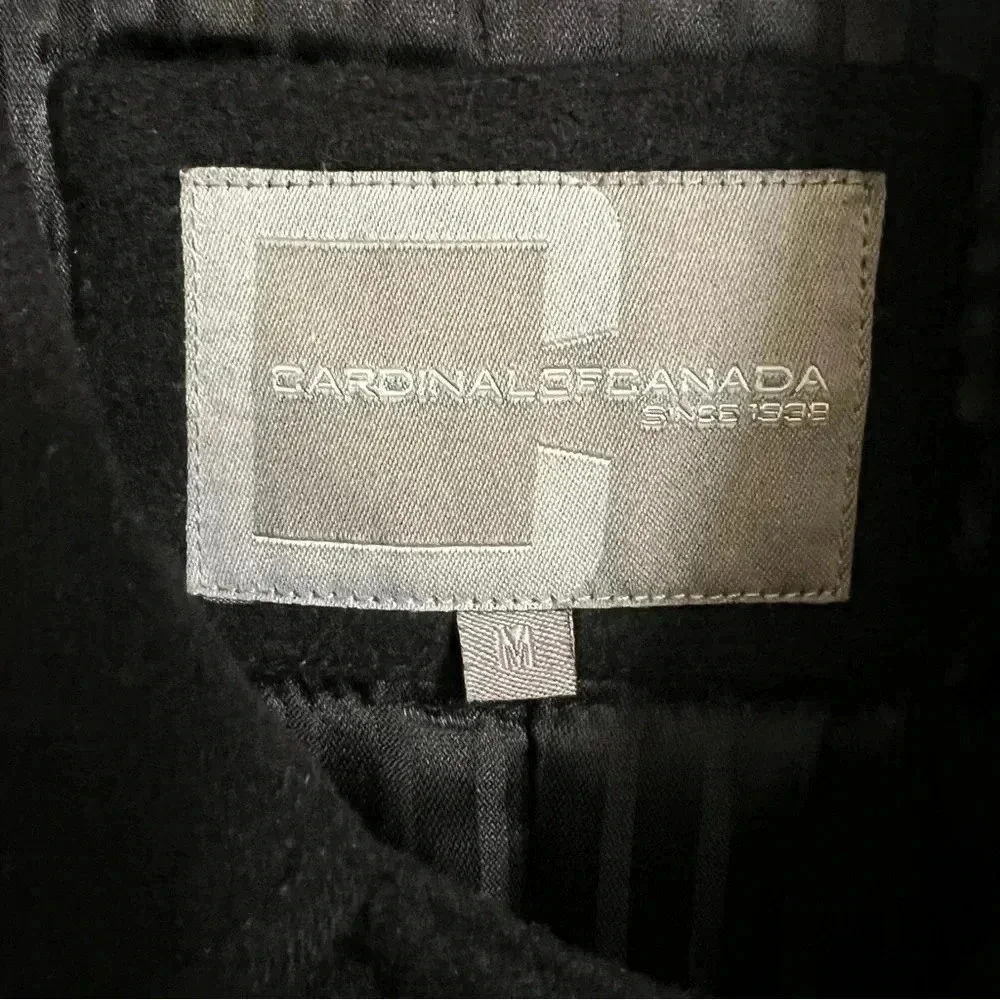 Cardinal of Canada Mens Jacket Medium Black Wool Blend Quilted Full Zip Overcoat - Picture 3 of 16